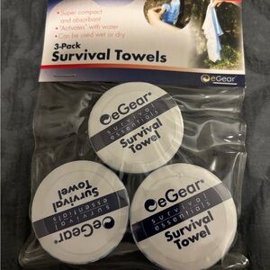Survival Towels 3-Pack - White set of 3 (9) new